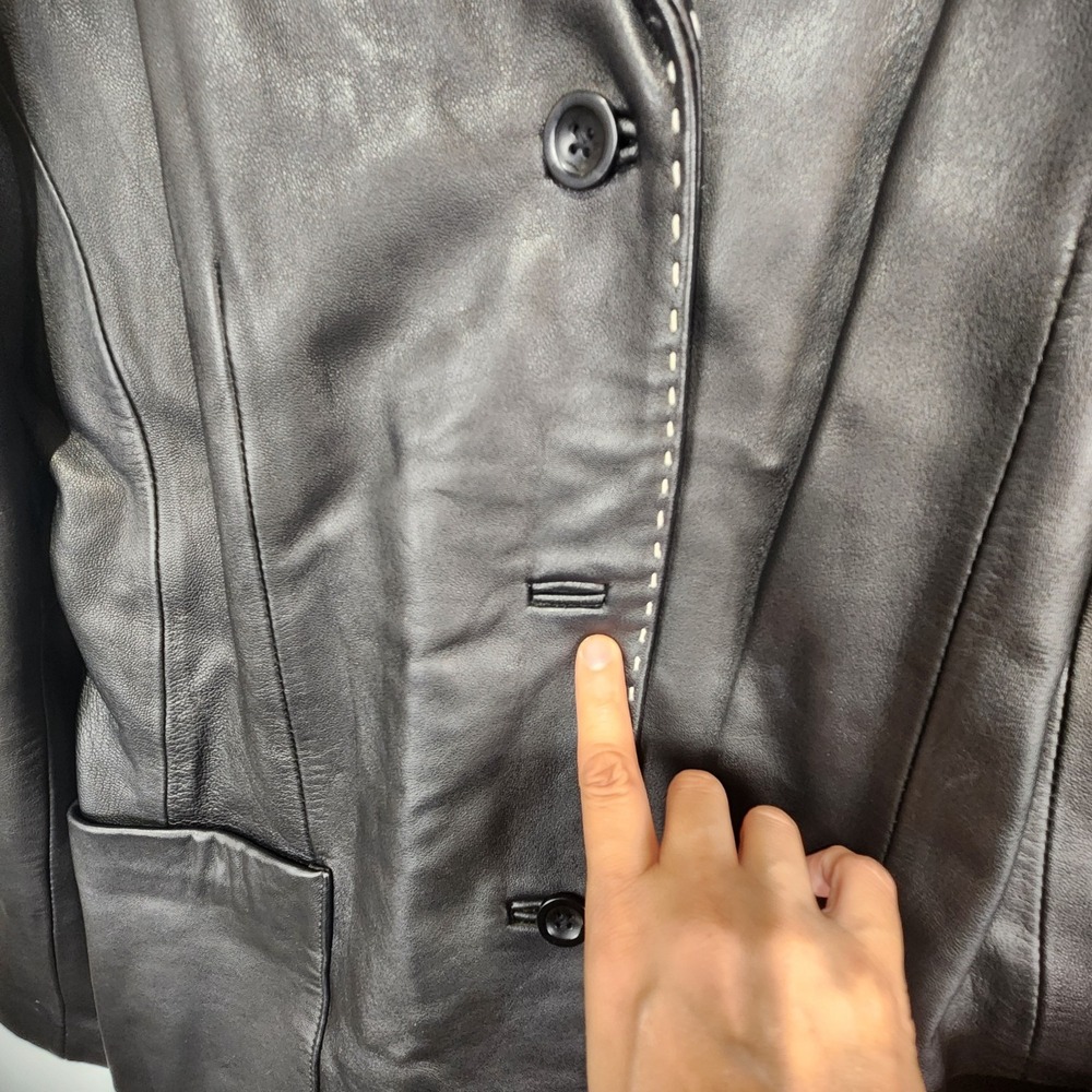 Yvonne Marie Vintage Women's Classic Elegant Leather Jacket Size 14 - Picture 3 of 11
